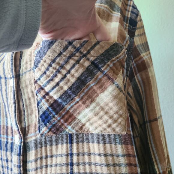 Aerie Plaid Women's Sweater Size Small Cotton Pocket Grunge 90s Y2K Retro Casual - Picture 4 of 12